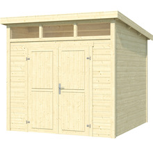 Abri de jardin en bois avec double porte et lucarne