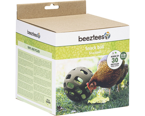 Beetztees Snackball dans son emballage avec poulet et label environnemental