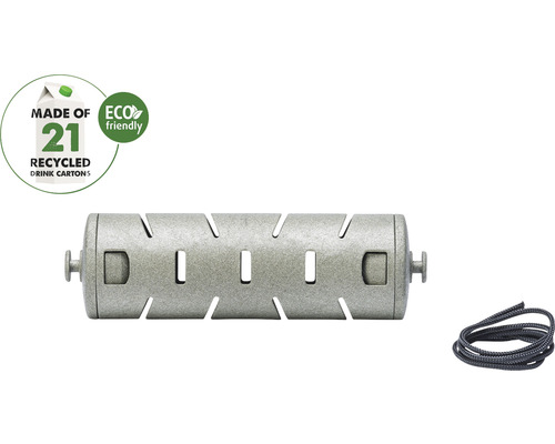 Vorfilter für Dachrinne aus Recyclingmaterial und Kordel