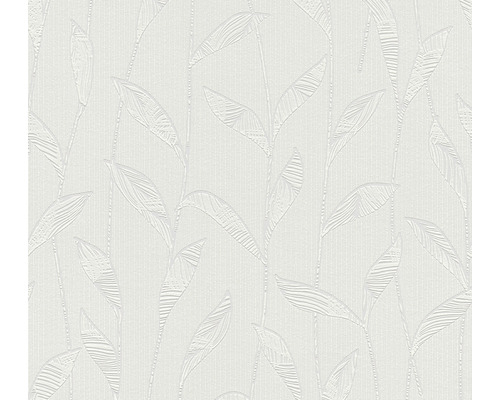 Papier peint intissé 38472-1 pouvant être peint feuilles blanc