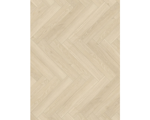 Helle Laminatverlegung im Fischgrätmuster