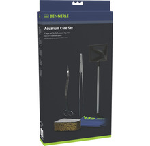Kit d'entretien DENNERLE ciseaux argent courbé, pince droite, épuisette, chiffon microfibres, éponge de nettoyage
