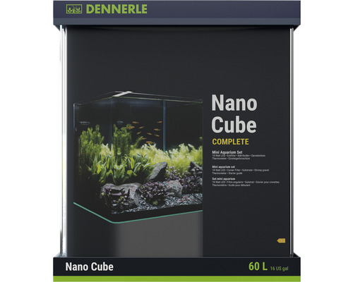 Aquarium DENNERLE Nano Cube Complete, 60 L , LED Beleuchtung Chihiros C 361  inkl. Innenfilter, Abdeckscheibe, Sicherheitsunterlage, Scaper's Back  Rückwandfolie, Einsteigerbroschüre , Nährboden, Kies und Thermometer -  HORNBACH Luxemburg