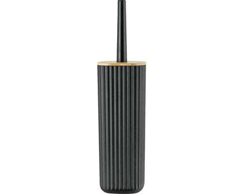 Ensemble de brosse de toilette avec récipient et couvercle en bambou