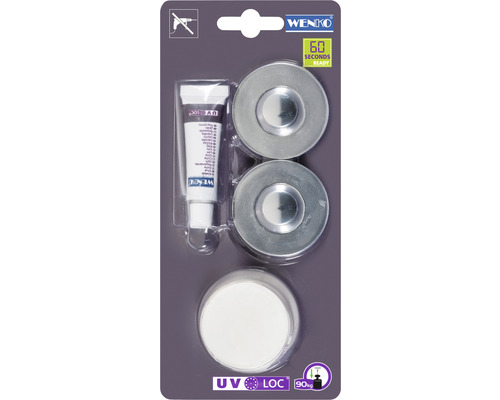 Kit de fixation Wenko UV-Loc chrome 25554100 Kit de fixation Wenko UV-Loc chrome 25554100