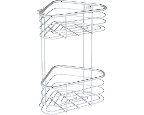 Eckregal mit zwei Ablagen zur Badaufbewahrung