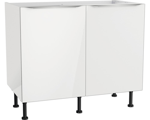 Meuble sous-évier Optifit Arvid986 100 x 58,4 x 87 cm façade blanc brillant corps blanc