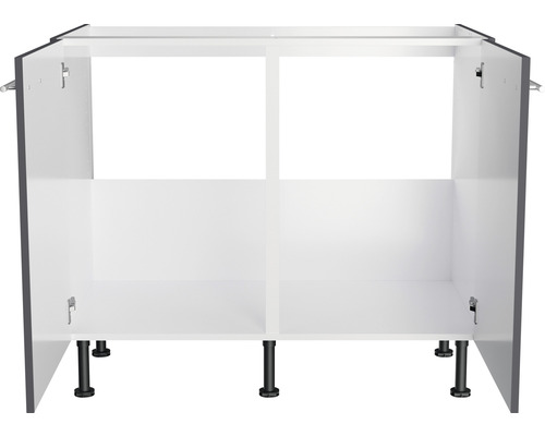 Unterschrank mit vier Fächern und schwarzen Füßen