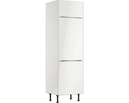 Meuble pour réfrigérateur encastrable 88 Optifit Arvid986 60 x 58,4 x 211,8 cm façade blanc brillant corps blanc