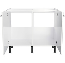 Optifit Spülenschrank Rurik986 BxTxH 100 x 58,4 x 87 cm weiß glänzend zerlegt KFRU SPL106-8+