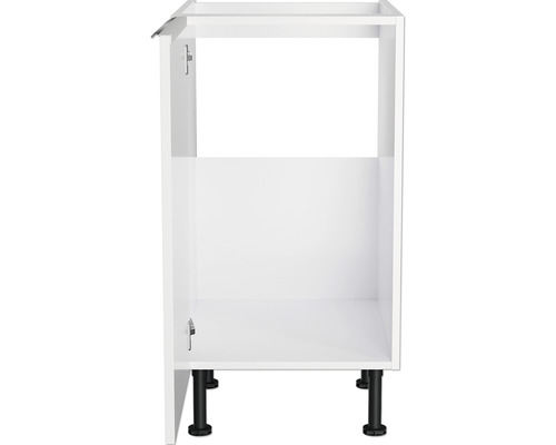 Meuble bas de cuisine blanc avec pieds noirs