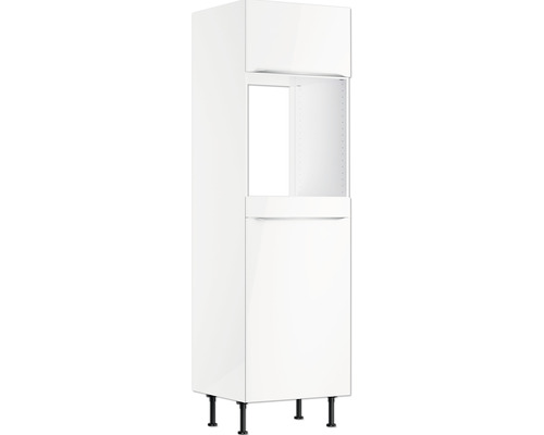 Caisson pour four/réfrigérateur encastrable de 88 Optifit Arvid986 60 x 58,4 x 211,8 cm façade blanc brillant corps blanc