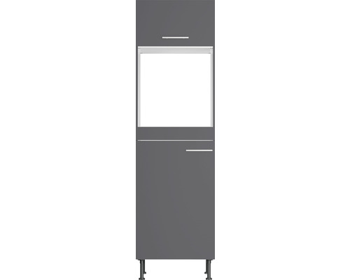 Grauer Waschbeckenunterschrank mit zwei Türen und Griffen