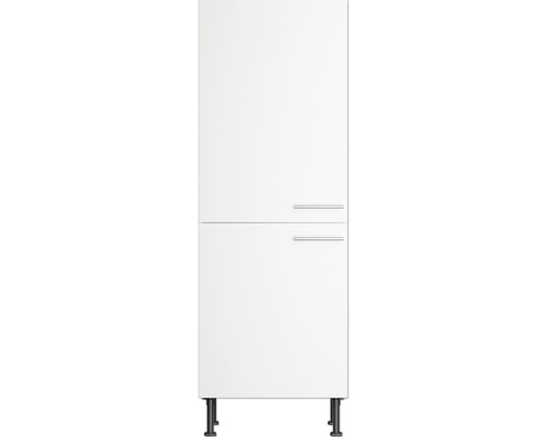 Weißer Badezimmer Hochschrank mit zwei Türen und Metallgriffen