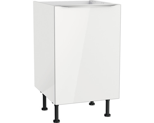 Meuble sous-évier Optifit Arvid986 50 x 58,4 x 87 cm façade blanc brillant corps blanc