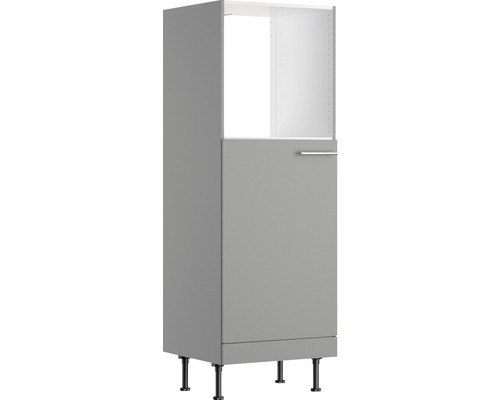 Optifit Backofen/Kühlumbauschrank für 88er Einbaukühlschrank Mats825 BxTxH 60 x 58,4 x 176,6 cm basaltgrau matt zerlegt Anschlag reversibel KFMA MH660-8+ Hoher Küchenschrank mit Tür und verstellbaren Füßen