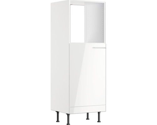 Optifit Backofen/Kühlumbauschrank für 88er Einbaukühlschrank Rurik986 BxTxH 60 x 58,4 x 176,6 cm weiß glänzend zerlegt Anschlag reversibel KFRU MH660-8+ Küchenschrank mit Tür und offenem Fach