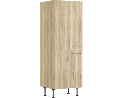 Meuble pour réfrigérateur encastrable 88 Optifit Erik290 60 x 58,4 x 176,6 cm façade chêne sauvage structuré mat corps chêne sauvage