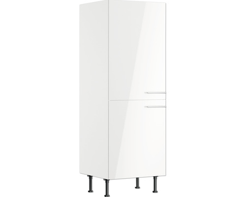 Meuble pour réfrigérateur encastrable 88 Optifit Rurik986 60 x 58,4 x 176,6 cm façade blanc brillant corps blanc butée réversible
