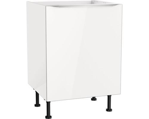 Meuble sous-évier Optifit Arvid986 60 x 58,4 x 87 cm façade blanc brillant corps blanc