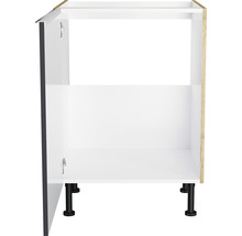 Optifit Spülenschrank Linus984 BxTxH 60 x 58,4 x 87 cm anthrazit glänzend zerlegt Anschlag reversibel KFLI SPL606-8+