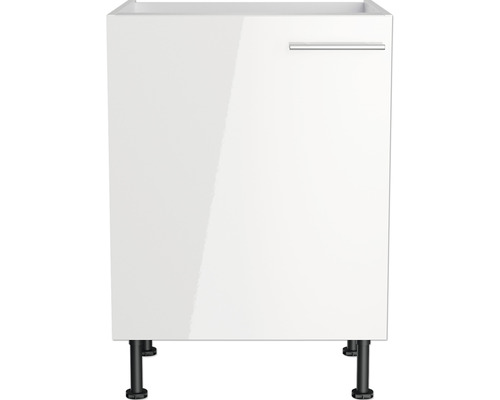 Weißer Waschbeckenunterschrank mit Griff und Füßen