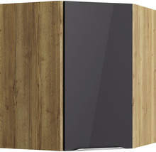 Eckhängeschrank mit Tür und Holzdekor