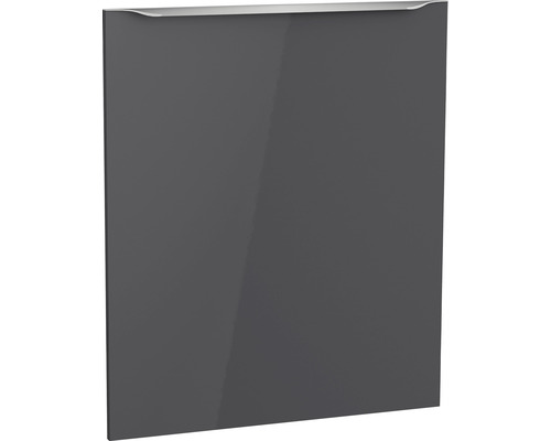 Façade pour lave-vaisselle encastré Optifit Linus984 59,6 x 1,6 x 70 cm façade anthracite brillant corps chêne sauvage