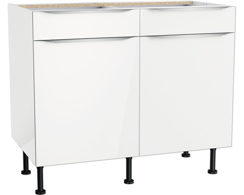 Optifit Unterschrank mit Schublade und Drehtür Arvid986 BxTxH 100x58,4x87 cm weiß glänzend zerlegt