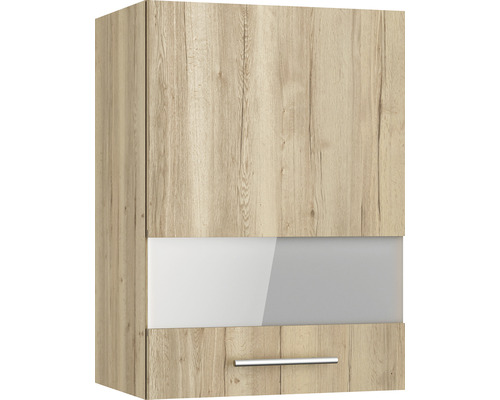 Armoire suspendue avec porte vitrée Optifit Erik290 50 x 34,9 x 70,4 cm façade chêne sauvage structuré mat corps chêne sauvage