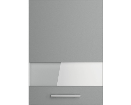 Façade d''armoire de cuisine avec poignée et insert en verre