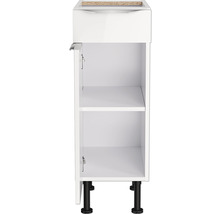 Weißer Unterschrank mit Tür und zwei Regalböden