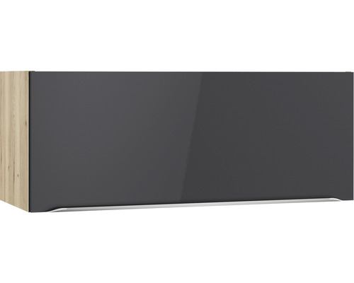 Klapphängeschrank Optifit Linus984 BxTxH 90 x 34,9 x 35,2 cm Frontfarbe  anthrazit glänzend Korpusfarbe wildeiche - HORNBACH Luxemburg