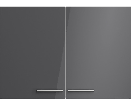 Graue Hängeschränke mit Griffen