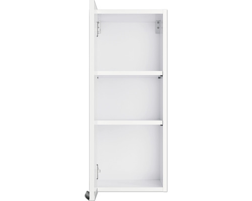 Offener weisser Badschrank mit drei Regalböden