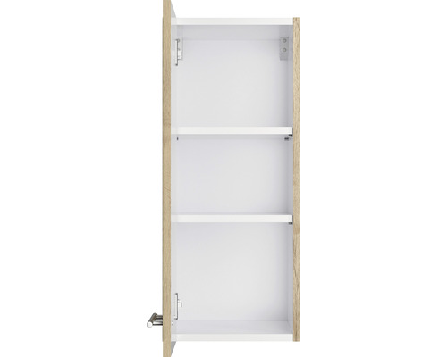 Armoire de salle de bain ouverte avec trois étagères pour montage mural