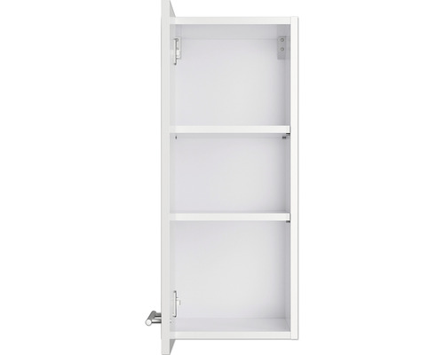 Armoire suspendue ouverte avec trois étagères pour la salle de bain