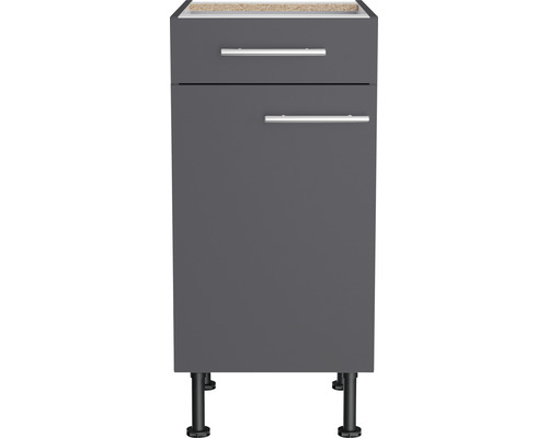 Meuble bas gris avec tiroir et porte pour salle de bain