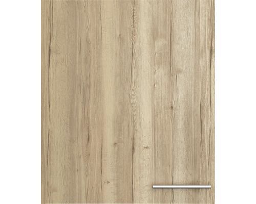 Küchenschrankfront mit Holzstruktur und Griff