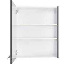 Offener Badezimmerschrank mit zwei Regalböden