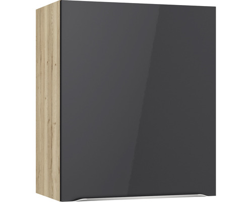 Optifit Hängeschrank Linus984 BxTxH 60x34,9x70,4 cm anthrazit glänzend zerlegt Anschlag reversibel (links oder rechts montierbar)