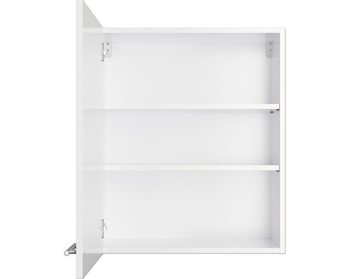 Offener weisser Wandschrank mit zwei Regalböden
