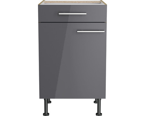 Meuble sous-lavabo gris avec tiroir et porte