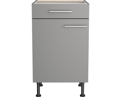 Grauer Waschtischunterschrank mit Schublade und Tür