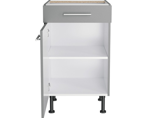 Unterschrank mit Schublade, Tür, Einlegeboden und Füßen
