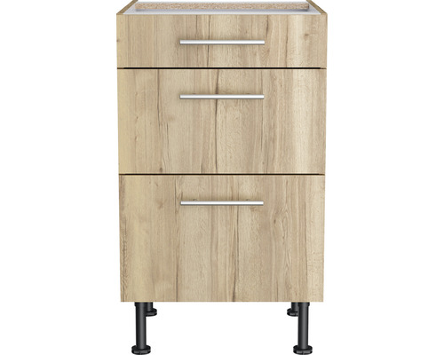 Unterschrank mit drei Schubladen und Füßen