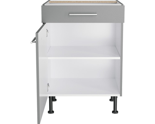 Unterschrank mit Schublade, offener Tür und Einlegeböden