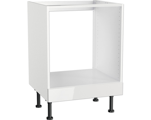 Caisson pour cuisinière Optifit Rurik986 60 x 58,4 x 87 cm façade blanc brillant corps blanc