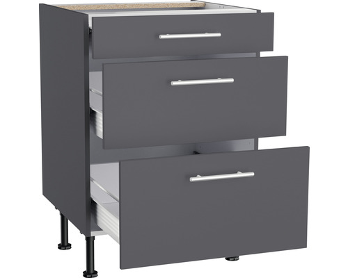 Unterschrank mit drei Schubladen für die Küche