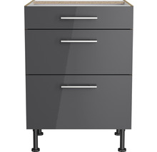 Waschbeckenunterschrank mit drei Schubladen und Füßen